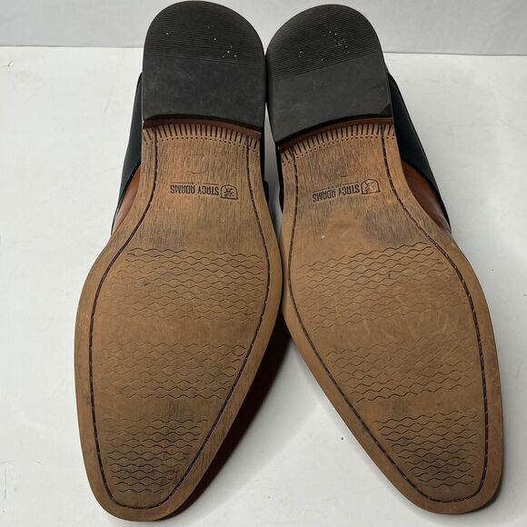 Stacy Adams Monk Strap Brown Black  Memory Foam Leather Dress Shoes Mens Sz13 W
